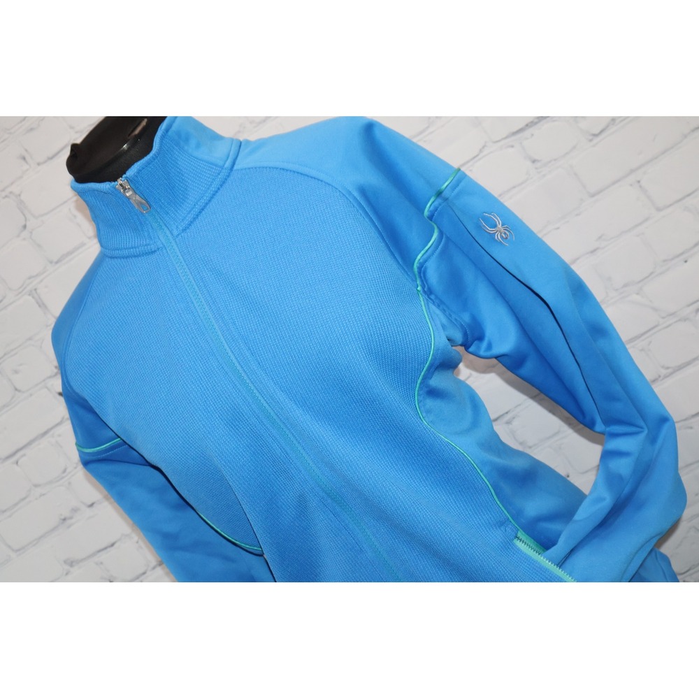 Spyder Jacket Womens XL Blue Full Zip Fleece Lined Mock Neck Performance